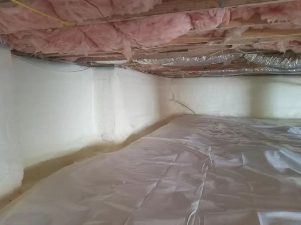 Crawl space encapsulation with closed-cell spray foam for Attic Insulation in McComb