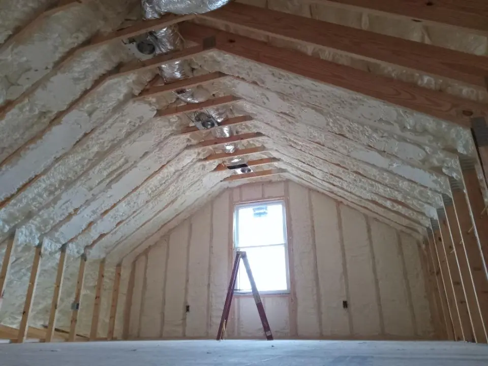 Spray foam roofing application for Crawl Space Insulation project in McComb